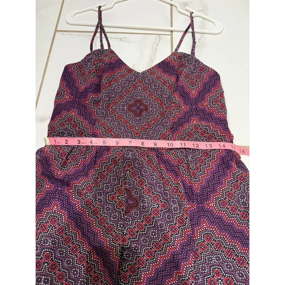 Bisou Bisou‎ Womens Size 8 Geometric Print Maxi Dress V-Neck Boho Flowy - Picture 7 of 8